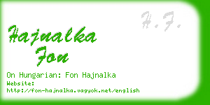 hajnalka fon business card